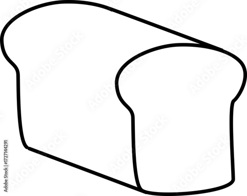 Bread Vector Illustration. Simple Outline Bread Coloring Page