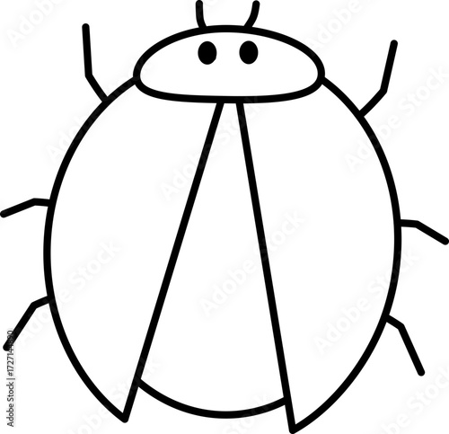 Insect Vector Simple Illustration. Simple Outline Insect Coloring Page