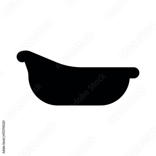 An illustration of a black icon of a newborn product on a white background