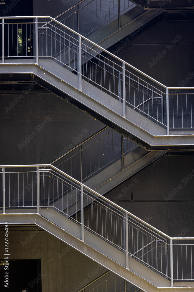 Fototapeta premium Black painted metal staircase