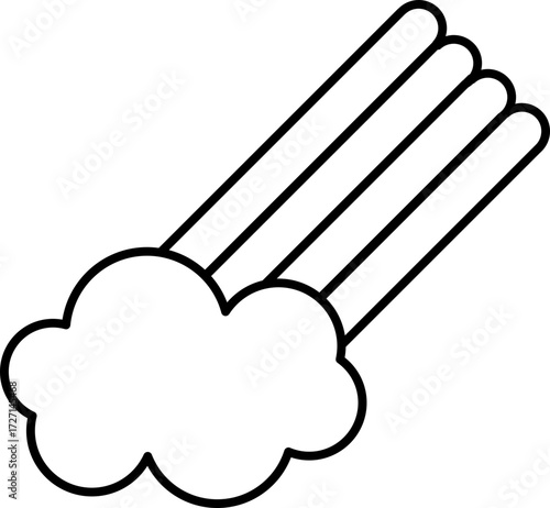 Rainbow Cartoon Vector Illustration. Simple Outline Rainbow Coloring Page