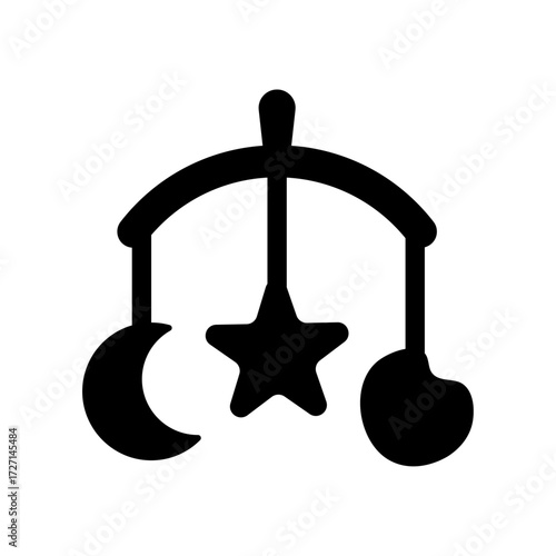 An illustration of a black icon of a newborn product on a white background