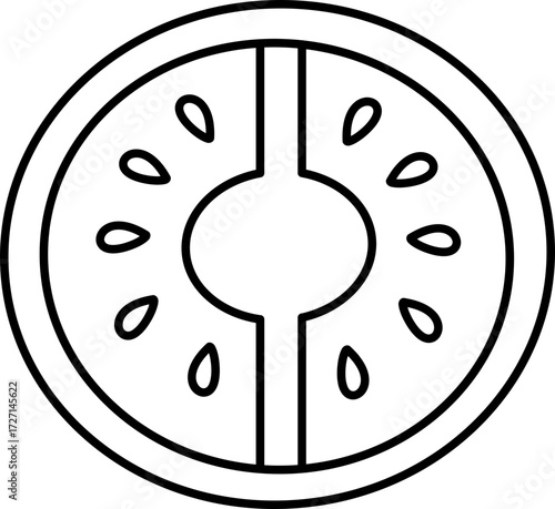 Vector Illustration of a Tomato. Tomato Cartoon Vector Illustration. Simple Outline Tomato Coloring Page