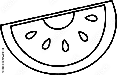 Vector Illustration of a Tomato. Tomato Cartoon Vector Illustration. Simple Outline Tomato Coloring Page