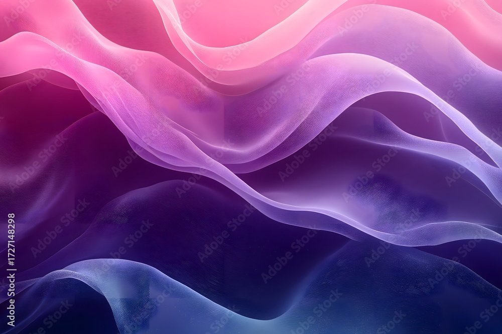 Obraz premium Abstract gradient background with flowing waves in pink purple and blue color scheme design art