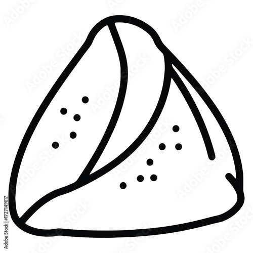Handmade Khinkali Traditional Georgian Dumplings Outline Vector Illustration Icon