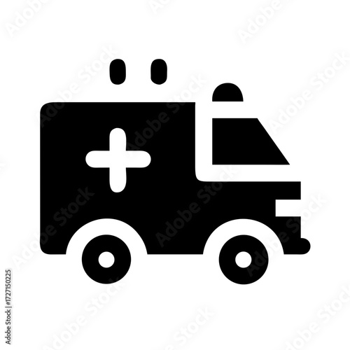 First aid kit and ambulance car icon illustration
