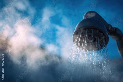 Hot shower head with steam