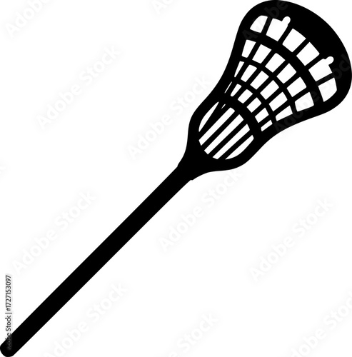 lacrosse stick glyph flat vector icon
