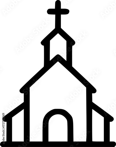 church icon flat vector icon
