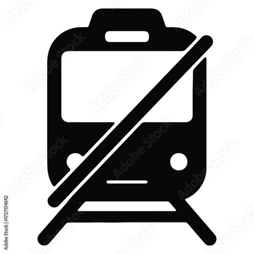 Train service disruption icon symbol transport cancellation public transport problems