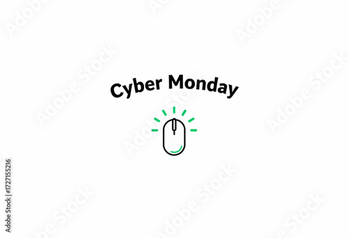 Illustrative Graphic Representing Cyber Monday with Emphasis on Online Shopping Deals and Digital Commerce Iconography Featuring a Computer Mouse