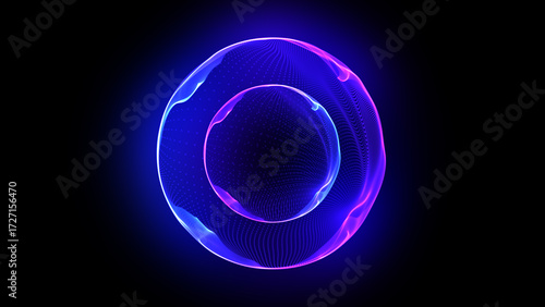 Foto Bright glowing particle 3d sphere in the Universe