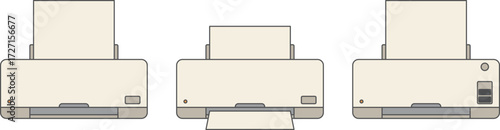 Vector illustration of printer set