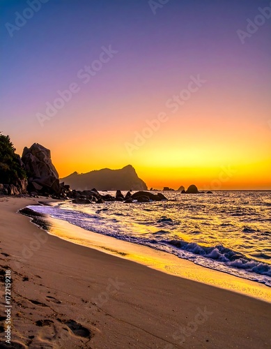 Sunrise beach scene