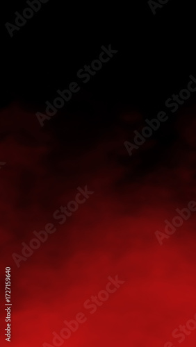 Deep red misty smoke cloud texture isolated on black background intense atmospheric haze effect for bold designs