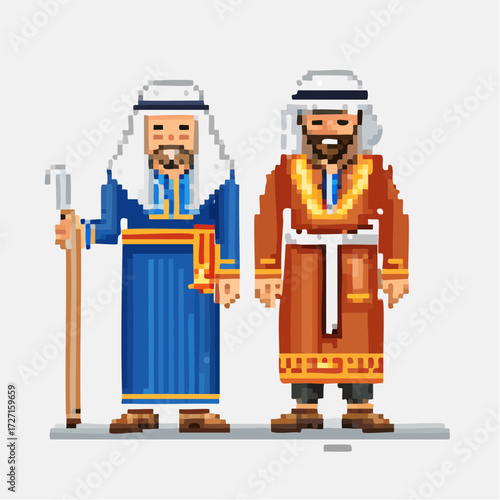 Two Men in Traditional Middle Eastern Clothes
