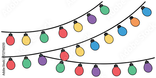Whimsical string lights bring festive cheer for holiday promotions, adding a bright and playful touch to your seasonal designs