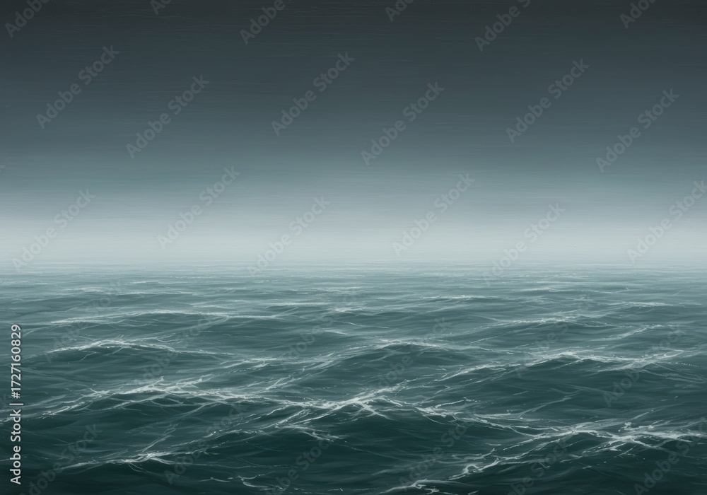 Fototapeta premium Ocean Waves Under a Cloudy Sky - A Serene Coastal Scene.