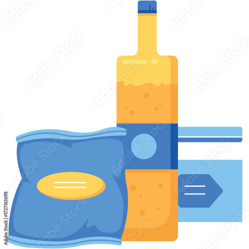 Grocery shopping product isolated vector flat icon