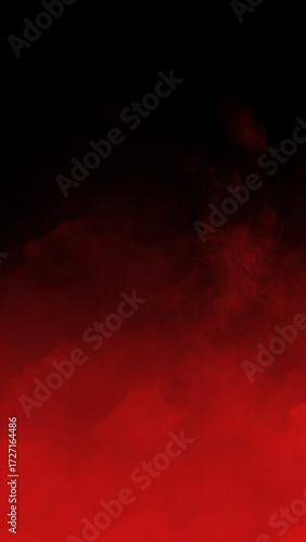Bright red fog smoke cloud texture isolated on black background vivid atmospheric haze effect for energetic designs