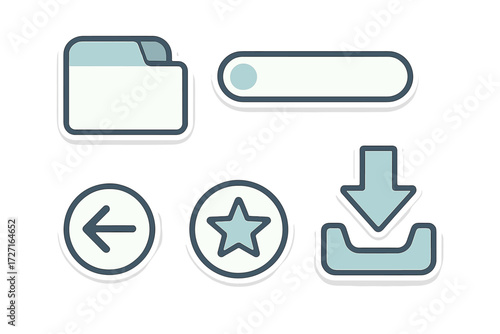 Modern flat design user interface elements for web and mobile applications, digital platforms, and software development