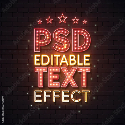 glow psd editable text effect
