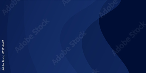 Estetik dark blue abstract background featuring smooth, flowing wavy shapes, ideal for technology, business, or creative design modern