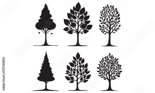 Silhouette Tree Collection Various Tree Silhouettes for Design