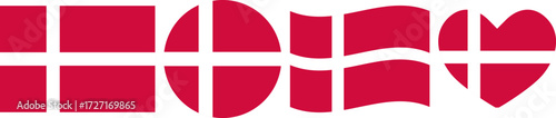 Denmark flag illustrator country flags symbol National Collection International  Set