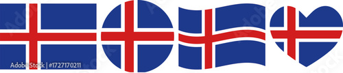 Iceland flag illustrator country flags symbol National Collection International  Set