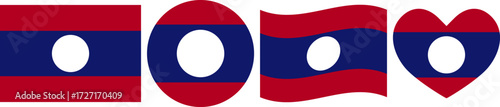 Laos flag illustrator country flags symbol National Collection International  Set