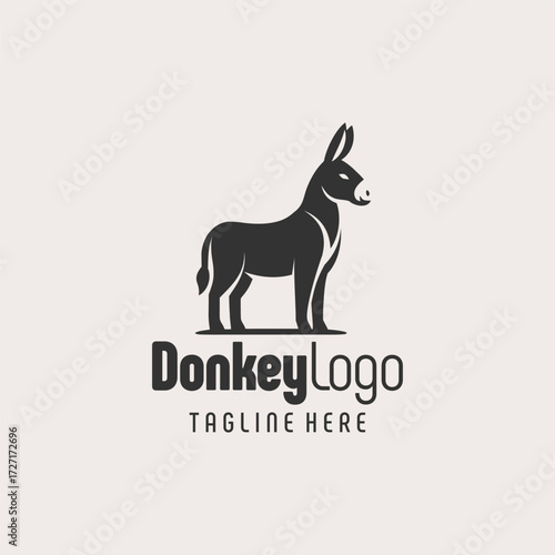 Contemporary Black White Donkey Emblem