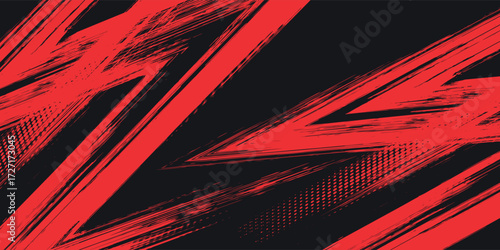 Abstract background with red spikes and zigzag line pattern and some copy space area