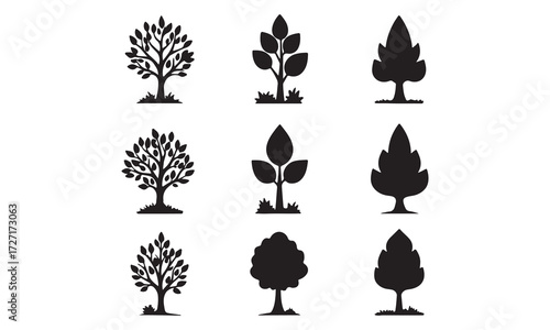 Silhouette Tree Collection Various Tree Silhouettes for Design