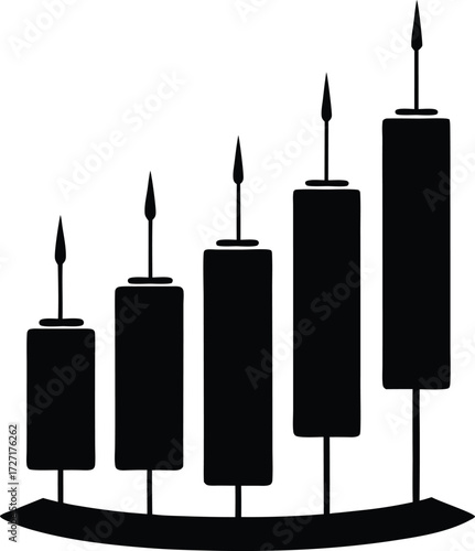  rising stock candlestick on white.eps