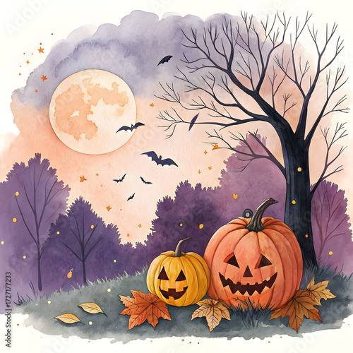 watercolor Halloween background