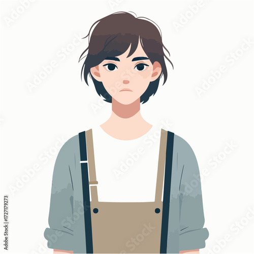Vector of a teenager looking gloomy