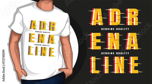 Adrenaline Sport Typography Graphic Poster and Urban Streetwear T-shirt Design