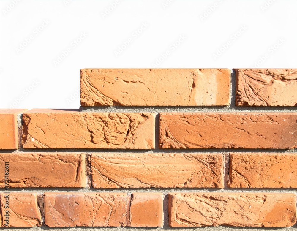 Obraz premium Red brick wall texture with white copy space background