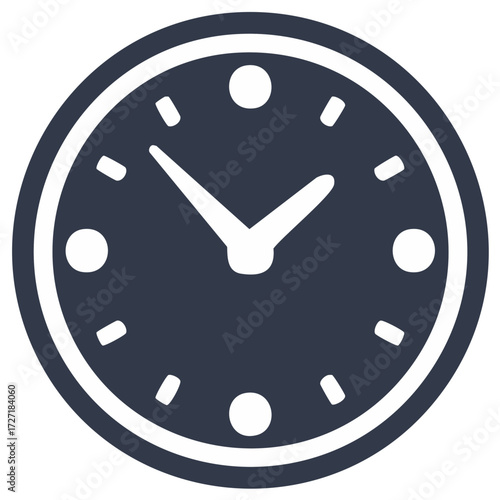 Clock face with hour and minute hands indicating the time passing by in an elegant round design