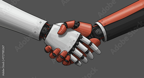 Robotics Agreement Handshake between Humans and Machines in the Future
