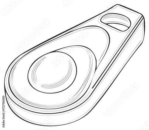 Abstract Outline of an Egg-shaped Dish and Handle