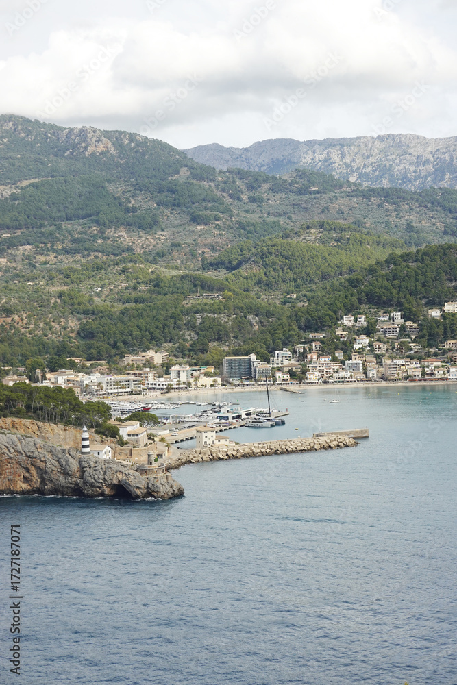 Fototapeta premium Marina in Port Soller, Mallorca, Spain