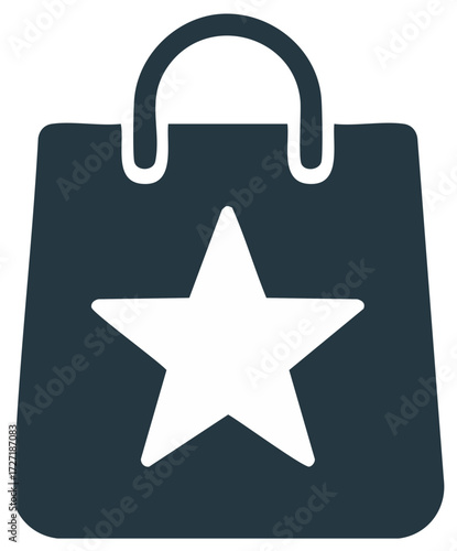 Shopping bag with a star symbol representing premium or favorite items