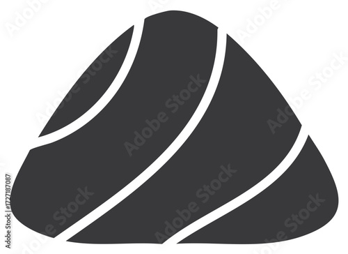 Onigiri Japanese rice ball seaweed wrapper vector monochrome icon
