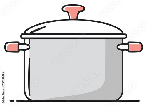 Isolated cooking pot with lid illustration perfect for creative design projects