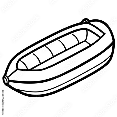 Inflatable Dinghy Line Vector