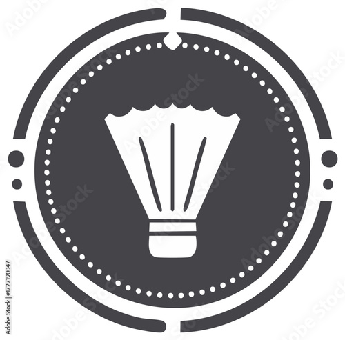 Badminton Shuttlecock Icon Sport Gear Tournament Round Symbol Graphics