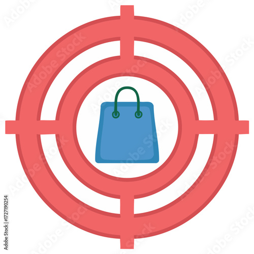 Shopping target graphic. Buying and shopping concept